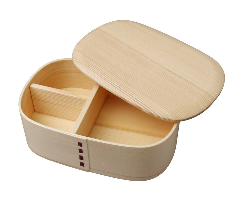 Ruozhao Wakacho Magewappa 一步式午餐盒 矩形斜面饰面 自然日本 Br7W