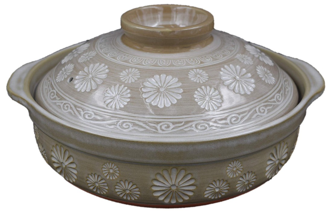 Uchiyama Pottery Water-Repellent Ceramic Coated Earthen Pot No. 9 Japan Banko Ware 3-5 People Mishima