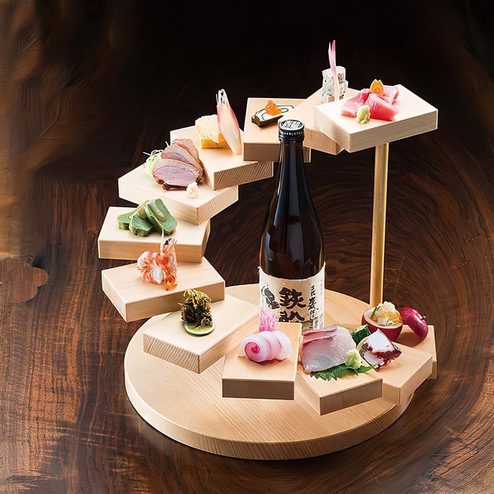 Yamacoh 木製 12 層 3 維壽司餐具