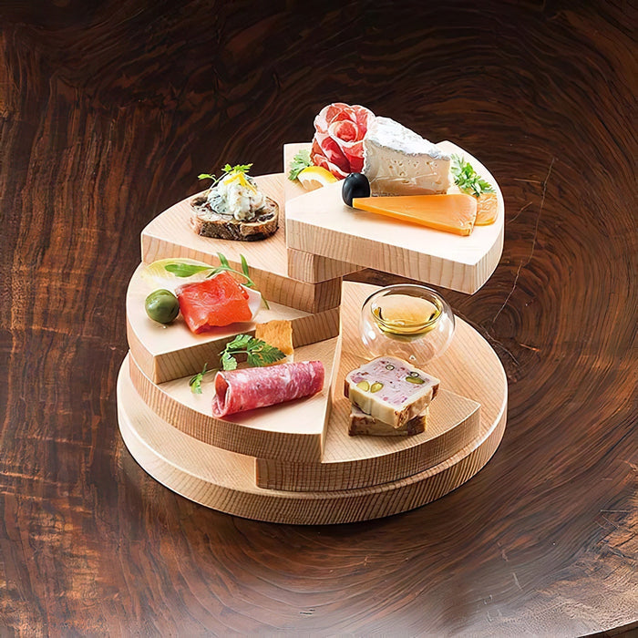 Yamacoh 木製 6 層 3 維壽司餐具