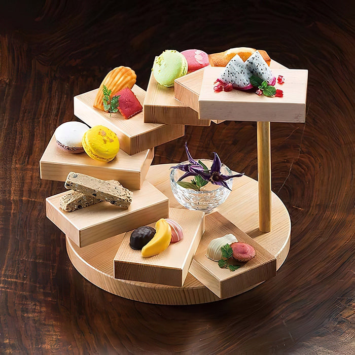 Yamacoh 木製 8 層 3 維壽司餐具