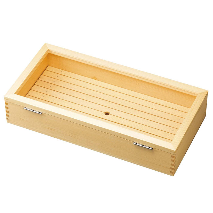 Yamacoh 木製長方形壽司 Neta 盒帶壓克力蓋