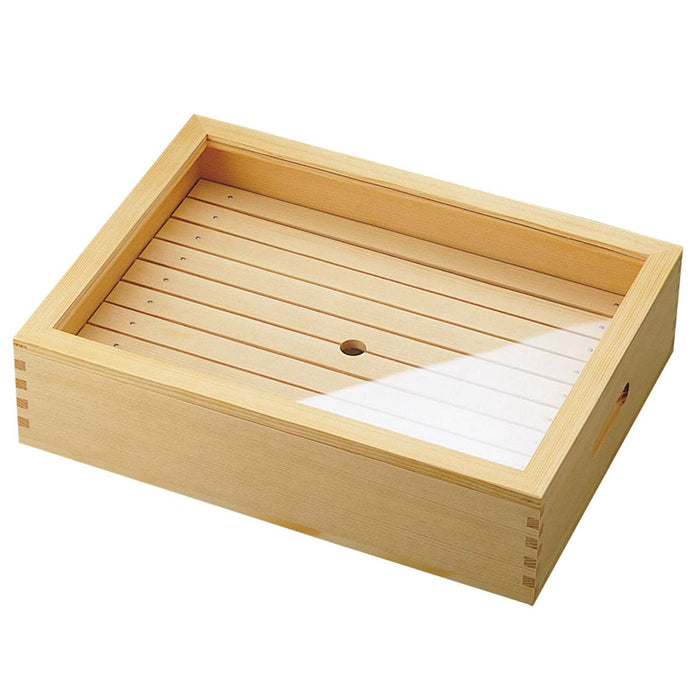 Yamacoh 木製壽司內塔盒附壓克力蓋大號
