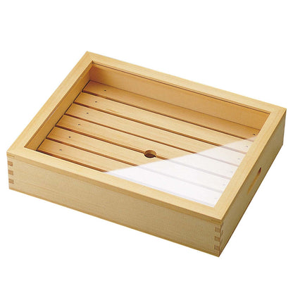 Yamacoh Wooden Sushi Neta Case With Acrylic Cover Small