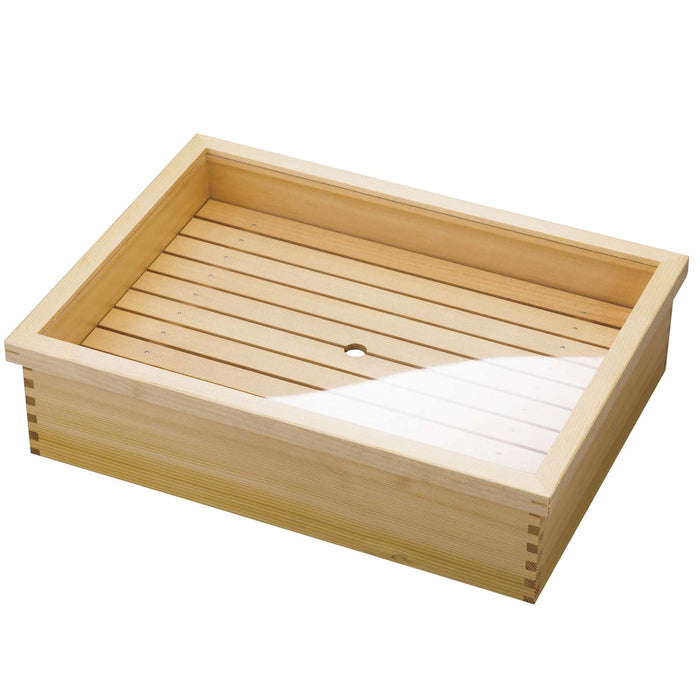 Yamacoh Wooden Sushi Neta Case With Stainlesss Steel Tray Large