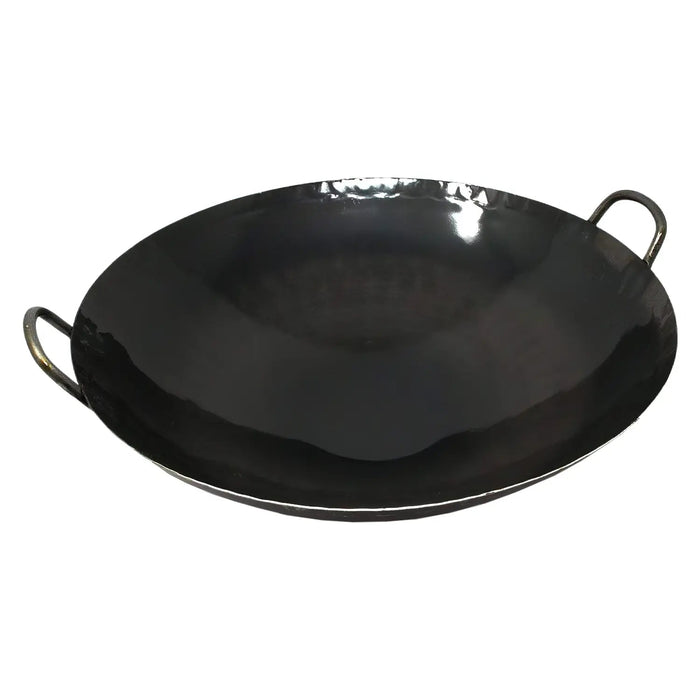 Yamada 45Cm Double-Handle Hammered Iron Welded Wok From Japan (1.2Mm Thickness)