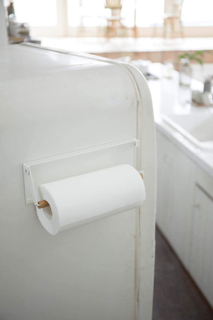 Yamazaki 3530 One-Hand Cut Magnet Kitchen Paper Holder White Japan W30.5Xd2.5Xh9.5Cm Tosca