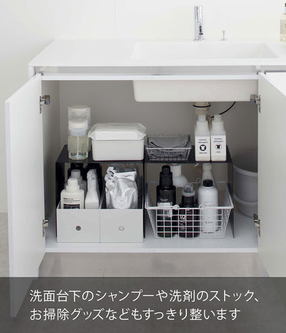 Yamazaki Industrial 5038 Storage Box Top Rack Set Of 2 Black W31Xd20Xh28Cm Tower Shelf Japan