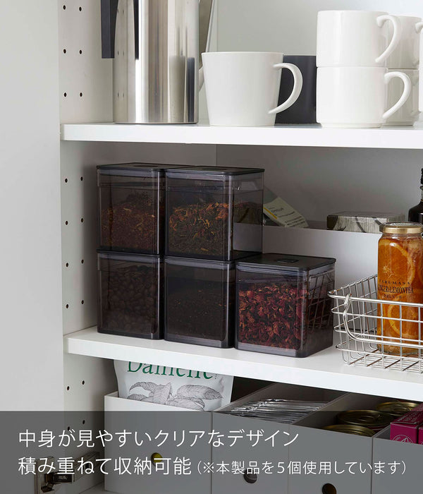 Yamazaki Industrial Japan Tower Square Airtight Storage Container W9.2Xd9.2Xh10.2Cm With Spoon