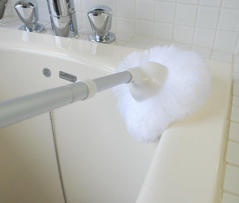 Yamazaki Sangyo Japan Bath Cleaning Brush Telescopic Unit Antibacterial White 174966 Bonkun