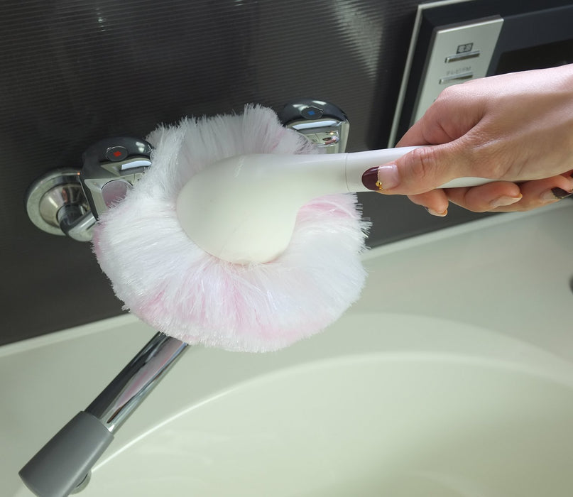Yamazaki Sangyo Antibacterial Pink Bath Cleaning Brush Handy Unit 175031 - Made In Japan