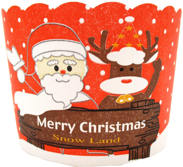 Yoshiyokobo Baking Cups 6.5X6.5X5Cm Japan Made Christmas Red 100Pcs Bc-26-A