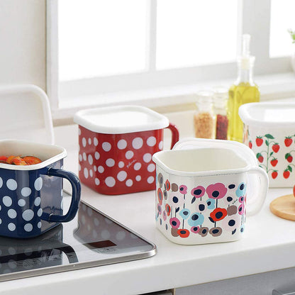 Yutaka Horo Enameled Multi Square Pot Dot Navy