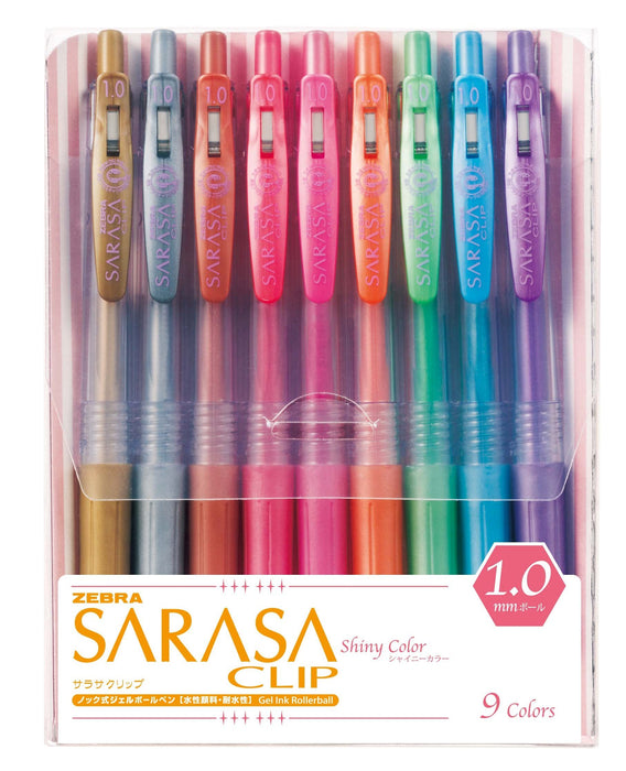 Zebra Japan Sarasa Clip 1.0 9 Color Gel Ballpoint Pen Jje15-9Ca