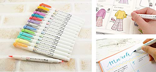 Zebra Mildliner Blush 15 Color Set + Loco Cat Japan Trial Paper Set