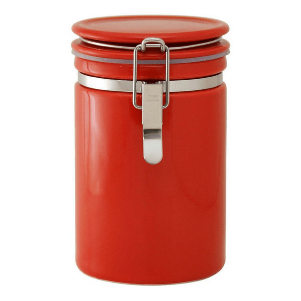 Zero Japan Mino Ware Ceramic Coffee Canister 150/200 Red - Coffee 200 (Height: 160mm)