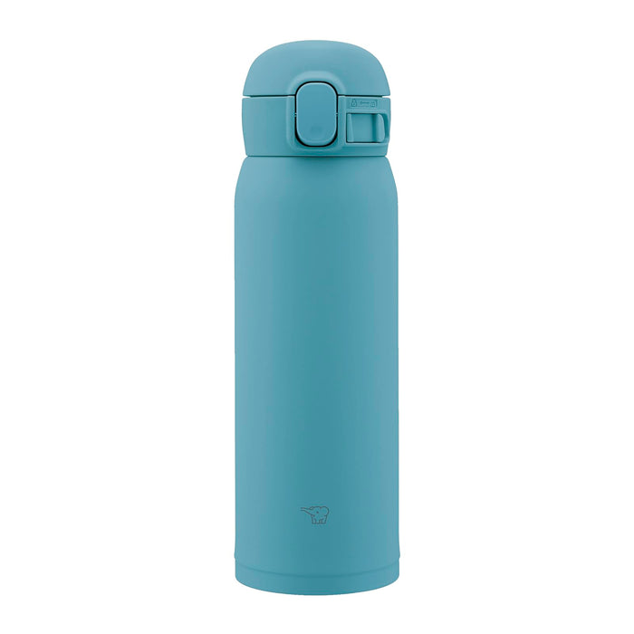 Zojirushi SM-WS48-GM 480ml Steel Water Bottle, 1-Touch Aqua Green, 3 Items to Wash