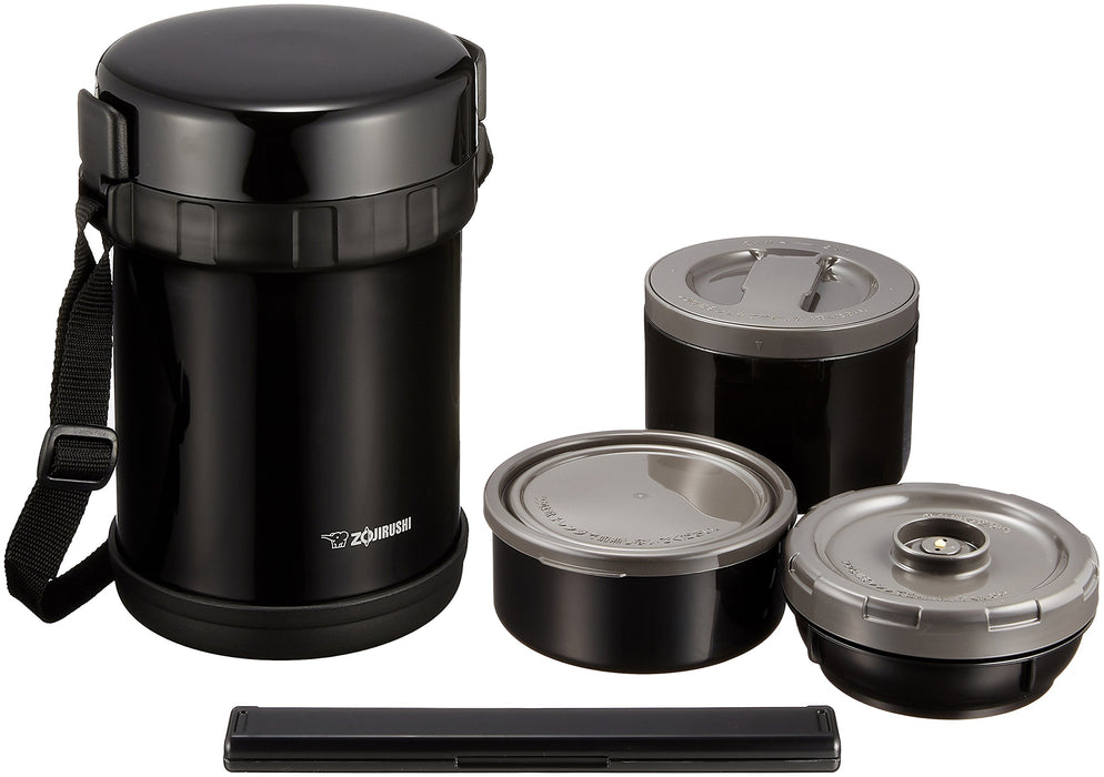Zojirushi Mahobin (Zojirushi) Heat-Retaining Stainless Steel Lunch Box Lunch Jar About 3 Bowls About 1.2 Go Microwave Compatible Black Sl-Gh18-Ba