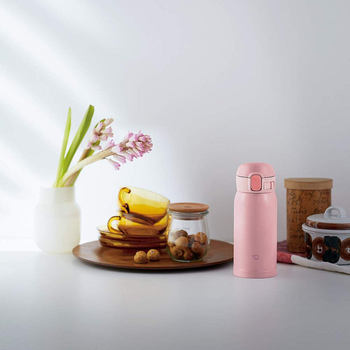 象印（Zojirushi）水瓶一触式不锈钢马克杯无缝0.36L桃粉色Sm-Wa36-Pa