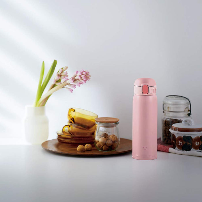 象印（Zojirushi）水瓶一触式不锈钢马克杯无缝0.48L桃粉色Sm-Wa48-Pa