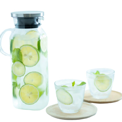 Agc Techno Glass Japan Iwaki Heat Resistant Square Glass Jug W/ Handle