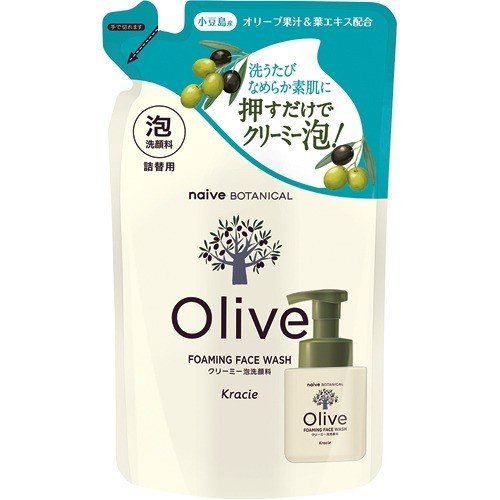 Kracie Naive Botanical Olive Creamy Foaming Face Wash 140ml Refill